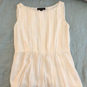White Pleated Banana Republic Top